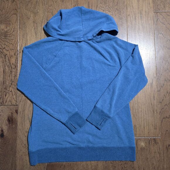 L.L. Bean Sweatshirt Women XL Blue Cozy Pullover Cowl Neck Pocket Thumb Holes - Picture 5 of 7